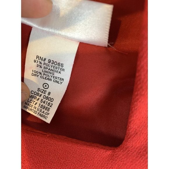 Vintage dress Decade Designs sz 8 Red Long Sleeve 90's NWT MADE IN USA - Picture 5 of 10